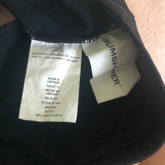 Trimshaper Solid Allover Control Swim Briefs Sz 12 Dk Brown Full Coverage - Picture 5 of 5